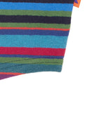 Children's blue fleece balaclava with multicolor stripes