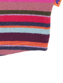 Children's pink fleece balaclava, Multicolor stripes