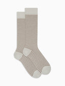 Calze lunghe donna angora bianco righine bicolore - Gallo 1927 - Official Online Shop