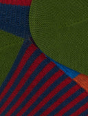 Sneakers uomo cotone azzurro righe multicolor e windsor - Gallo 1927 - Official Online Shop