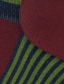Damen-Sneakers aus leichter Baumwolle, blau, mit bunten Streifen und Windsor-Streifen