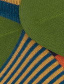 Damen-Sneakers aus leichter Baumwolle, blau, mit bunten Streifen und Windsor-Streifen