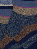 Calze corte bambino cotone blu righe multicolor effetto scintillante - Gallo 1927 - Official Online Shop