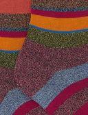 Calze corte bambino cotone rosa righe multicolor lurex - Gallo 1927 - Official Online Shop
