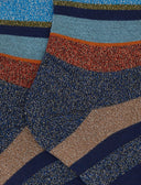 Calze corte bambino cotone blu righe multicolor effetto scintillante - Gallo 1927 - Official Online Shop