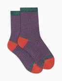 Calze corte bambino cotone e lurex verde righe windsor - Gallo 1927 - Official Online Shop