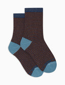 Calze corte bambino cotone blu righe windsor effetto scintillante - Gallo 1927 - Official Online Shop