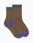 Calze corte bambino cotone verde righe windsor effetto scintillante - Gallo 1927 - Official Online Shop