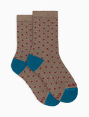 Calze corte bambino cotone beige fantasia pois effetto scintillante - Gallo 1927 - Official Online Shop