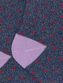 Kids' short blue warm cotton and glitter socks with polka dots