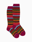 Calze lunghe bambino cotone fucsia fantasia mix righe e pois - Gallo 1927 - Official Online Shop