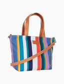 Borsa shopping piccola donna righe multicolor bianco - Gallo 1927 - Official Online Shop