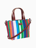 Borsa shopping piccola donna bianco righe multicolor - Gallo 1927 - Official Online Shop