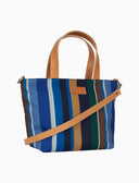 Borsa shopping piccola donna righe multicolor blu - Gallo 1927 - Official Online Shop