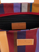 Borsa shopping piccola donna bordò righe multicolor - Gallo 1927 - Official Online Shop