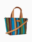 Borsa shopping piccola donna righe multicolor verde - Gallo 1927 - Official Online Shop