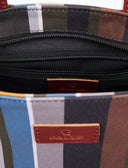 Borsa shopping piccola donna righe multicolor grigio