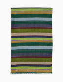 Sciarpa unisex cotone, viscosa e lino righe multicolor verde - Gallo 1927 - Official Online Shop