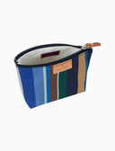 Mini trousse trapezio unisex righe multicolor blu - Gallo 1927 - Official Online Shop