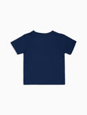 T-shirt bambino cotone tinta unita con taschino righe multicolor blu - Gallo 1927 - Official Online Shop