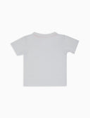 T-shirt bambino cotone tinta unita con taschino righe multicolor bianco - Gallo 1927 - Official Online Shop