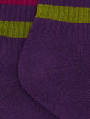 Calze corte bambino spugna di cotone viola righe multicolor - Gallo 1927 - Official Online Shop