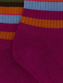 Calze corte bambino spugna di cotone fucsia e fascia righe multicolor - Gallo 1927 - Official Online Shop