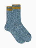 Calze corte unisex cotone lavorazione rombi su rovescio tinta unita azzurro - Gallo 1927 - Official Online Shop