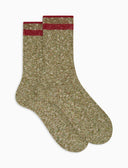 Calze corte unisex cotone lavorazione rombi su rovescio tinta unita verde - Gallo 1927 - Official Online Shop