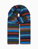 Sciarpa leggera unisex blu righe multicolor - Gallo 1927 - Official Online Shop