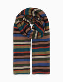 Sciarpa leggera unisex beige righe multicolor - Gallo 1927 - Official Online Shop