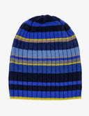 Calotta unisex lana, viscosa e cashmere blu righe multicolor - Gallo 1927 - Official Online Shop
