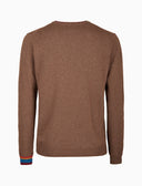 Pull girocollo uomo lana, viscosa e cashmere marrone tinta unita - Gallo 1927 - Official Online Shop