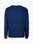 Pull girocollo uomo lana, viscosa e cashmere blu tinta unita - Gallo 1927 - Official Online Shop