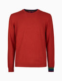 Pull girocollo uomo lana, viscosa e cashmere arancio tinta unita - Gallo 1927 - Official Online Shop