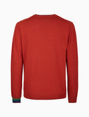 Pull girocollo uomo lana, viscosa e cashmere arancio tinta unita - Gallo 1927 - Official Online Shop