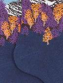 Calze corte donna cotone blu royal fantasia paesaggio montagna - Gallo 1927 - Official Online Shop
