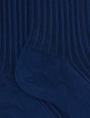 Calze corte unisex cotone twin rib e scritta gallo in punta tinta unita blu - Gallo 1927 - Official Online Shop