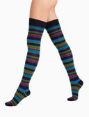 Parigina donna cotone caldo blu righe multicolor