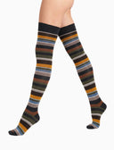 Parigina donna cotone caldo grigio righe multicolor