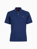 Polo uomo cotone tinta unita con sottocollo multicolor blu - Gallo 1927 - Official Online Shop