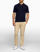 Polo uomo cotone tinta unita con sottocollo multicolor blu - Gallo 1927 - Official Online Shop