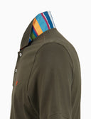 Polo uomo cotone tinta unita con sottocollo multicolor verde - Gallo 1927 - Official Online Shop