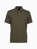 Polo uomo cotone tinta unita con sottocollo multicolor verde - Gallo 1927 - Official Online Shop