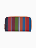 Portafoglio con zip donna pelle righe multicolor azzurro - Gallo 1927 - Official Online Shop