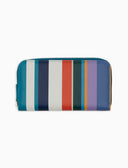 Portafoglio con zip donna pelle righe multicolor bianco - Gallo 1927 - Official Online Shop