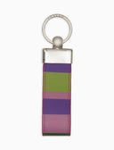 Portachiavi listello doppio unisex pelle viola righe multicolor - Gallo 1927 - Official Online Shop