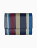 Portafoglio piccolo donna pelle blu royal righe multicolor - Gallo 1927 - Official Online Shop