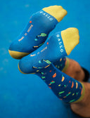 Calze lunghe uomo cotone leggerissimo blu francese fantasia padel - Gallo 1927 - Official Online Shop