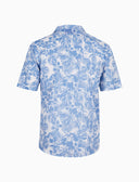 Camicia maniche corte uomo cotone acquario fantasia ibisco e foglie - Gallo 1927 - Official Online Shop